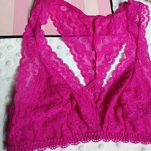 Victoria's Secret Pink Lace Racerback Bra - Picture 2 of 6
